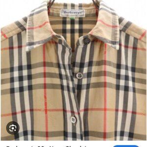 Burberry Beige and Black Checkered Shirt